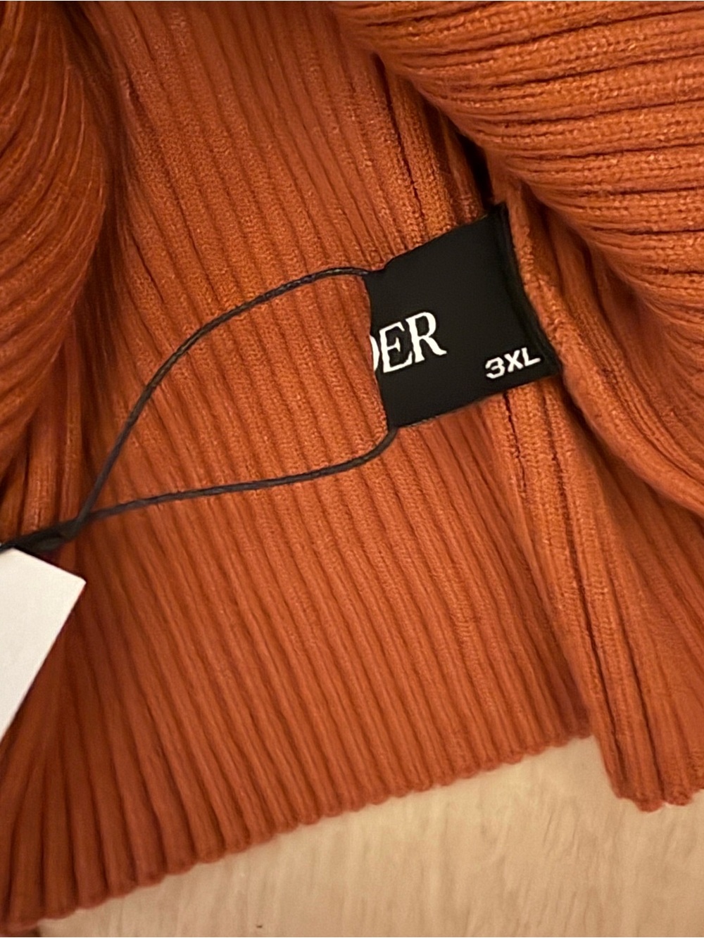 Cider Ribbed Cross-Neck Mini Dress in Rust - Picture 6 of 7